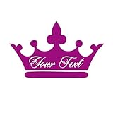 Personalized Wall Decal Girls Princess Crown With Custom Name | Vinyl Home Decor for Bedroom, Baby Nursery Decoration - White, Pink, Purple, Gold, Silver Other Colors | Small, Large Sizes