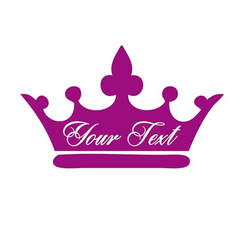 Girls Room Decor | Princess Crown Personalized Wall Decal with Custom Name | Vinyl Home Decor for Bedroom, Baby Nursery, Playroom | Small, Large Sizes