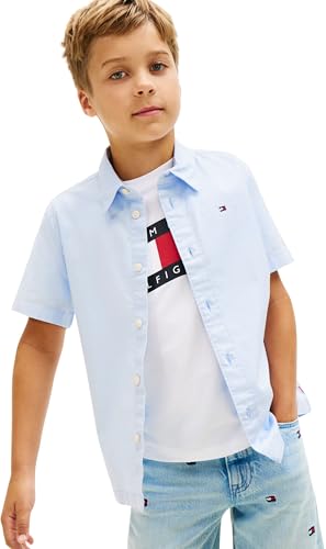 Tommy Hilfiger Chemise Oxford Stretch SS KB0KB09554 pour garçon, Bleu (Sweet Blue), 12 Ans
