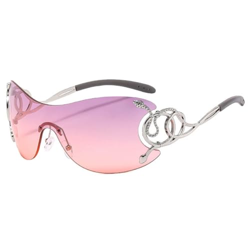 Lunettes de soleil femmes sans monture vintage luxe mode une pièce