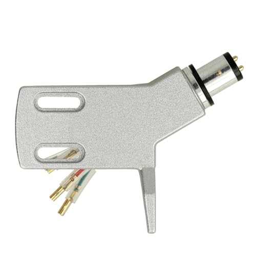 THAKKER CHS-13 - Cabezal acodado de Aluminio Ligero - Plata | Conector SME | para Tonearms Rectos | Incl. Cables de Cabezal | Cranked Headshell