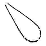 [世界のアクセサリー カルメロ] 天然石 パワーストーン オニキス マットオニキス 艶消し カレンシルバー ネックレス ４ｍｍ カットビーズ (長さ約４５ｃｍ)