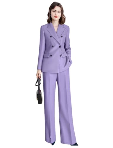 Tuxedos femme pour banquet : l'ensemble Ulnomio veste double poitrine et pantalon chic