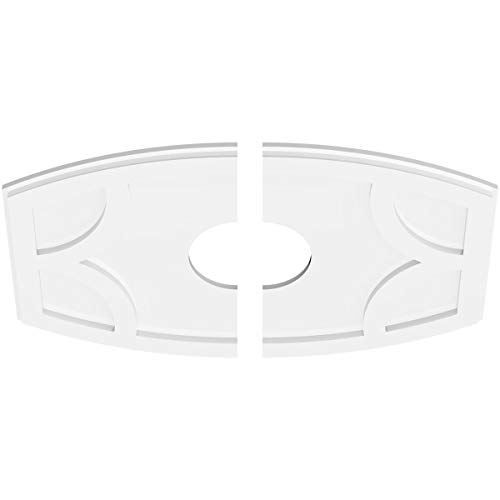 Image of Ekena Millwork CMP28X18KY2-06000 Kailey Architectural Grade PVC Contemporary, Two Piece Urethane Ceiling Medallions 28 inchW x 18 5 /8 inchH x 6 inchID x 15 inchC x 1 inchP