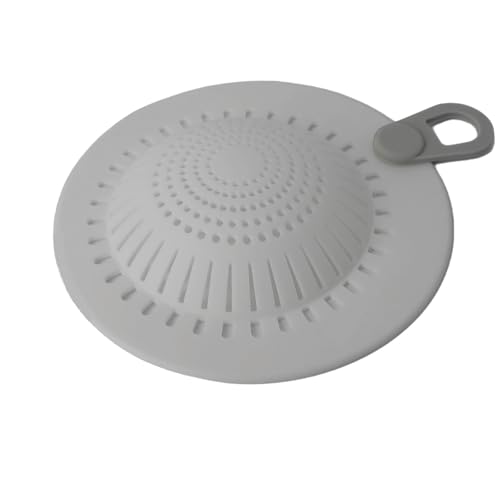 JHermitX Silicone Drain Hair Catcher for Shower and Bathtub, Raised Dome Design, No Tools Needed, Fits Flat & Pop-Up Drains, 5.9" Wide, Easy to Clean, Anti-Clog Cover (Gray)