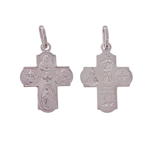 Cruz de Cuatro Vías plata de ley hipoalergénica que soluciona alergias en pieles sensibles 2