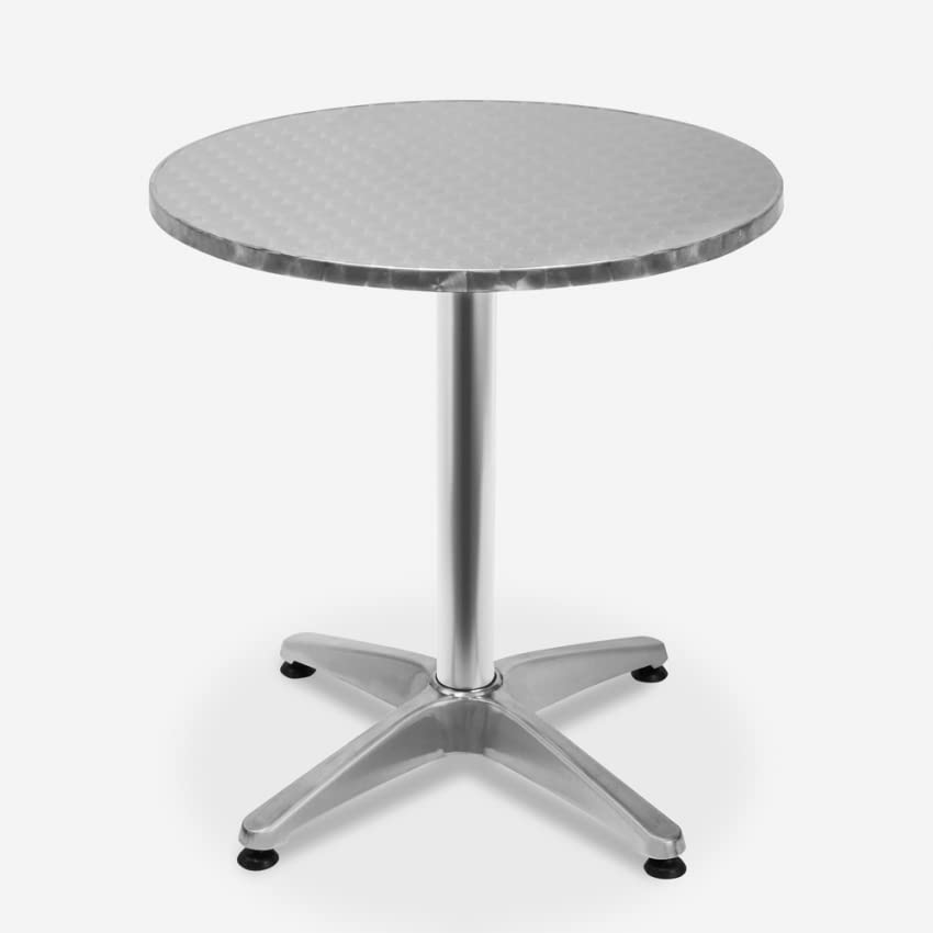Produce Shop Mesa con Tablero Plegable Redonda de 70cm de Acero para Bar bistró al Aire Libre Skladan