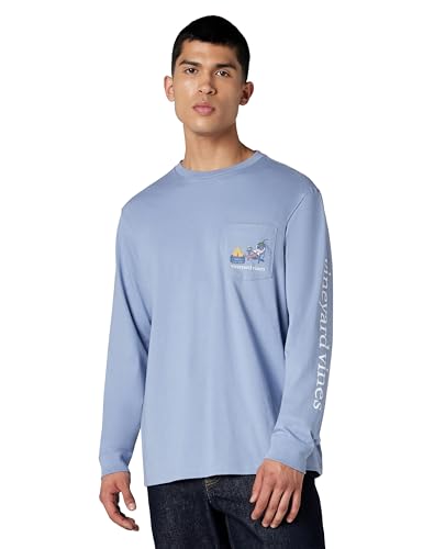vineyard vines Men's Long-Sleeve Pocket Tee, Summer Evening