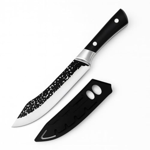 Image of ECOBSY Stainless Steel Serbian Chef Knife - High Carbon Clad Steel Unagisaki Butcher Cleaver, Full Tang Kitchen Chef Knives Professional Kitchen Cleaver for Slicing & Chopping