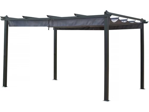 Habitat et Jardin Pérgola de Aluminio con Techo retráctil - 3 x 4 m - Antracita
