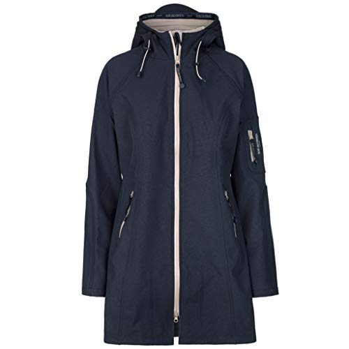 Ilse Jacobsen Klassische ¾ Lange Damen Jacke | Outdoor Regenjacke wasserdicht, Winddicht, atmungsaktiv aus Softshell Material | RAIN37B Blau 46