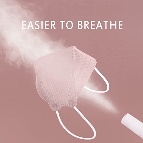 Image of KN95 Face Masks, 100 Pcs Disposable Face Masks, Pink Mask Against PM2.5 from Fire Smoke & Dust Filter Efficiency 95%