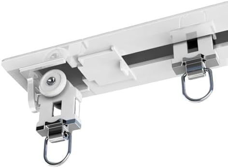 Ultra-Thin White Recessed Ceiling Curtain Track, 1.4m Sliding Room Divider Rail with Pulley & Accessories, Aluminium Curtain System for Home & Office