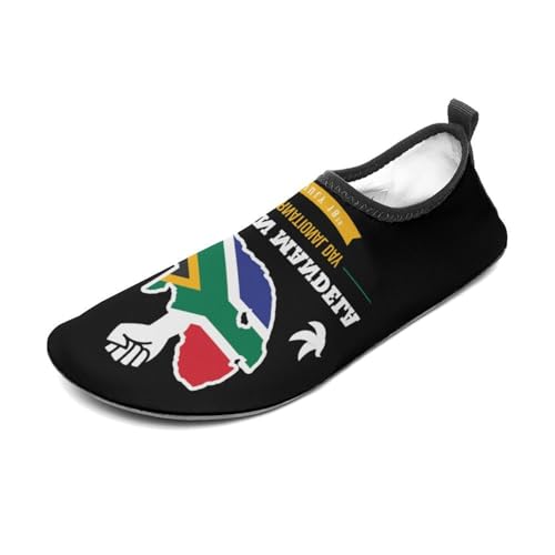 NUJTKAU Nelson Mandela International Day July 18th South Africa Flag Water Shoes Quick Dry Water Sports Barefoot Shoes for Women Men Outdoor Beach Swimming 11/12women,9/10men