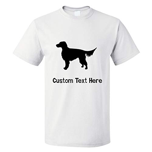 Custom Funny Graphic T Shirts for Men Gordon Setter Silhouette Cotton Top White Personalized Text Here 3X Large