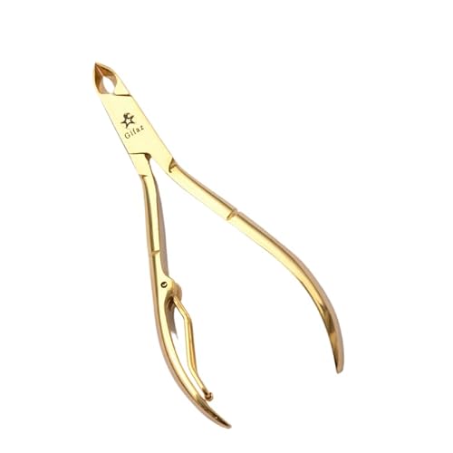 Gifaz Tronchesino per Cuticole in Acciaio Inox finitura dorata: Taglia Cuticole Professionale per Manicure e Pedicure, Lunghezza 105 mm