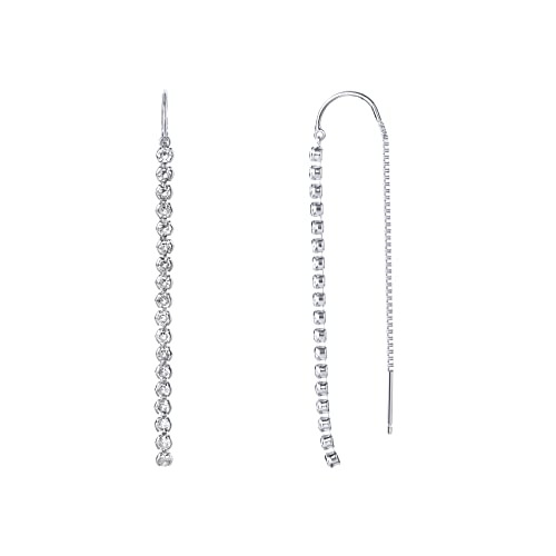 Image of PAVOI 14K Gold Plated Threader Earrings for Women, Statement Chain Earrings