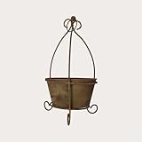 COLORE: Ruggine Keyhomestore - Coppia Due cesti, in Ferro, Marrone ruggine, Misure Grande h40d20 Piccolo h35d15, portavaso Effetto ruggine Finitura Anticata-. Ideali per arredo Giardino e Porta Fiori.