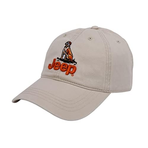 Jeep Vintage Dog Logo Garment Washed Hat Classic Design DSC Original | Cool Stuff (Stone)