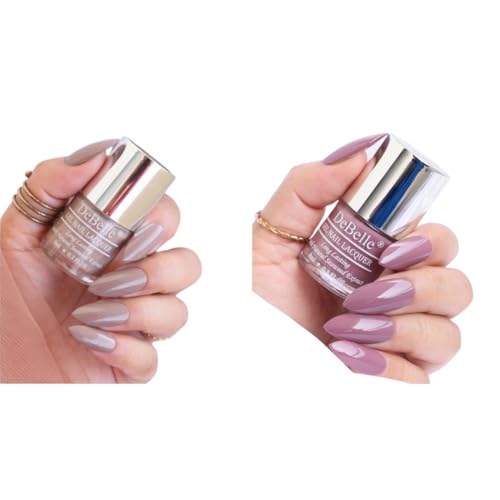 DeBelle Gel Nail Polish Combo of 2 | Long Lasting |Seaweed Enriched | Toxic & Cruelty Free| 16ml (Coco Bean, Majestique Mauve)