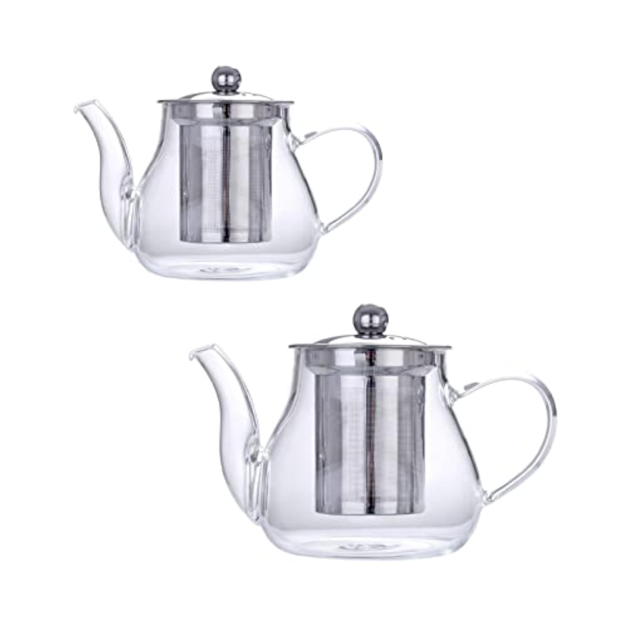 Glass Teapot Blooming Loose Leaf Heatproof with Tea Strainer