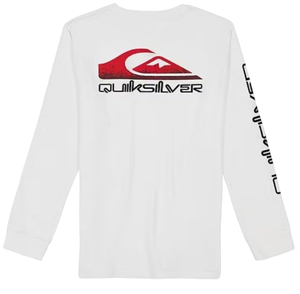 Quiksilver Little Boys Crew Neck Long Sleeve Graphic T-Shirt, White, 5
