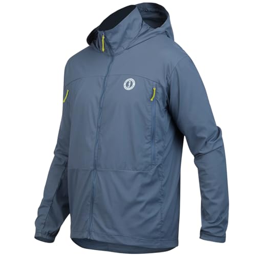 MUSTANG SURVIVAL Ventus Hooded Windshell for Men – Admiral Gray, X-Large