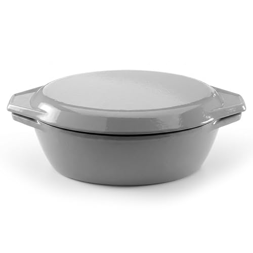 Samuel Groves 4.6L Enamelled Cast Iron Oval Casserole Dish with Lid (32.5cm) – British Heritage Dutch Oven for Sourdough Bread, Roasts & Braising – Induction Compatible, Oven Safe 230°C