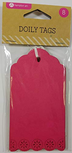 Hampton Art Hang Craft Blank Doily Tags, Magenta