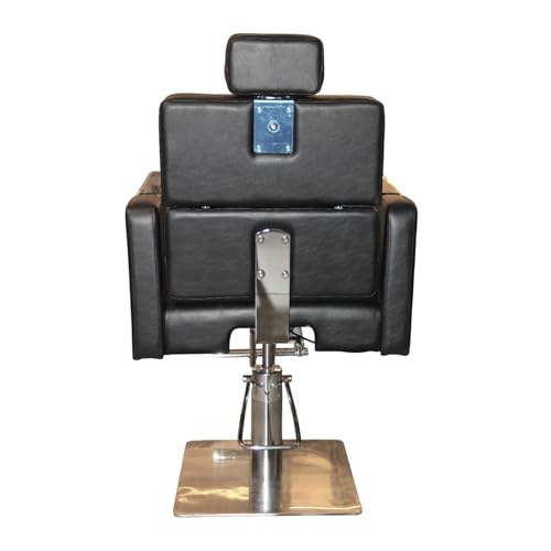 Image of Lakdi | Salon & Parlor Chair | Premium Leatherette Recliner & Arm Rest Chair | Luxury Design | Metal Base with Foot Rest | 360 Swivel & Height Adjustable and Head Rest -SBCIMF 005-PP-Black