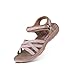 Produktbild GRITION Frauen Wandern Sandalen Damen Outdoor Sport Wasser Schuhe Sommer Flach Cross-Tied Beach Sandalen Open Toe Verstellbare klettverschluss Walking Schuhe Schwarz (EU 38, Beige/Pink)
