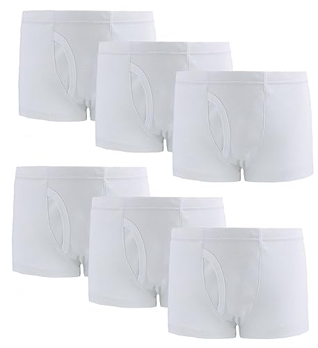 Boboking Little Boys Comfort Breathable Boxer Brief Soft Underwear 6-Pack White 3Y