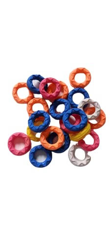 Wk India Pigeon Rings, Multi Colour Round Star Rubber Pigeon Rings, 100 Pcs per Pack,