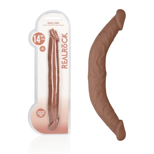 Double dong 36cm Shots Realrock Skin pour combler le manque de réalisme