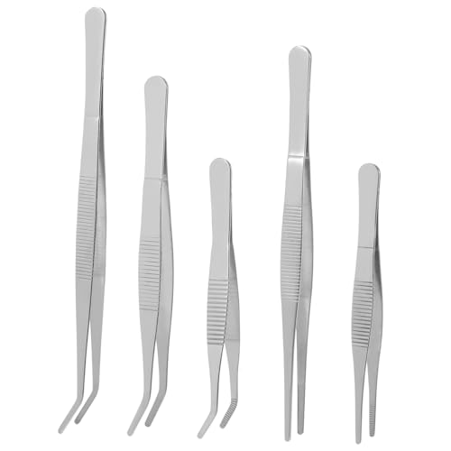 MUSISALY 5pcs Plant Tweezers Set Small Gardening Tool Professional Lash Tweezers for Gardening Accessories