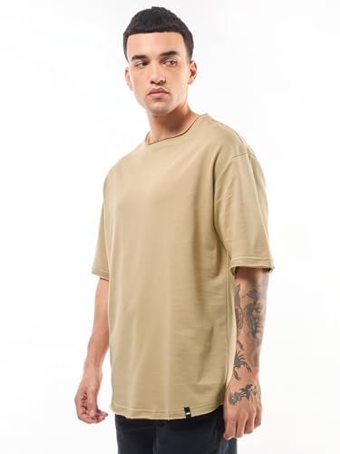 Image of Bewakoof Men's Solid Oversized Fit T-Shirt