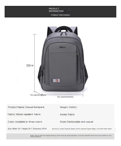 Backpack, Travel Backpack, Nylon Waterproof Material, Large Capacity, Layered Design, Suitable for Business Travel(Black)3