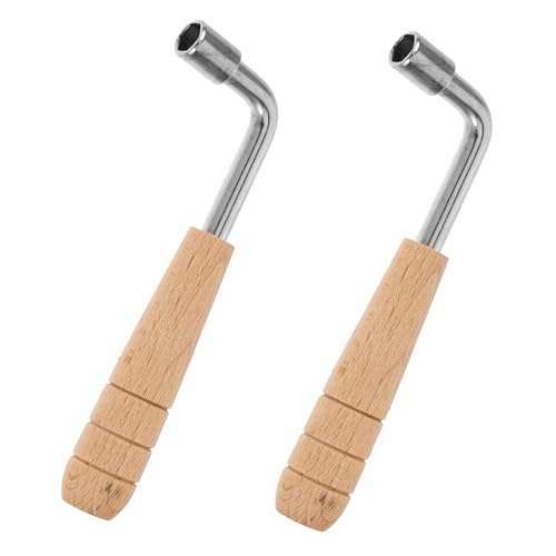 GOOHOCHY 2個リラハープ調律レンチ 木製ハンドル ステンレス製チューニングツール 弦楽器の精密調整用 ユーザーフレンドリー設計で簡単調律が可能 長持ちする耐久性をサポート