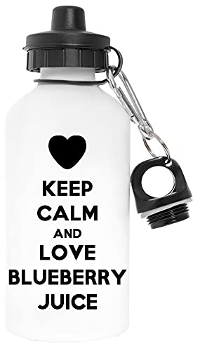 Keep Calm And Love Blueberry Juice Sans Polluant Blanc Bouteille d'eau Aluminium Pour l'extérieur Pollutant Free White Watter Bottle For Outdoors Cover