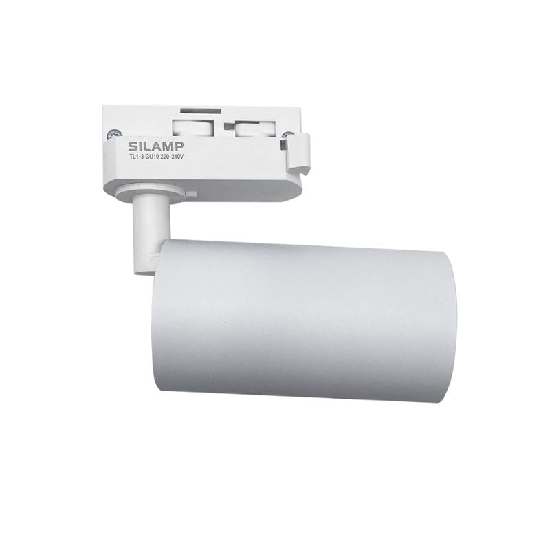 Spot LED sur rail 80° Monophasé BLANC pour ampoule GU10 - Pack de 5 - SILAMP