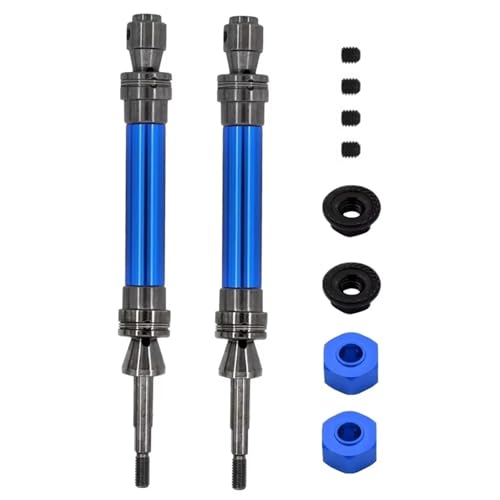 Piezas Vehículos RC para Traxxas para Slash 2WD para VXL 4X4 para Hoss para Stampede 2 Uds Eje De Transmisión Trasero De Acero CVD 6852R para Piezas De Control Remoto 1/10(Blue)