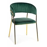 HowHomely Luxuriöser Rarity Chair mit Veloursstoff und goldenen Metallbeinen - perfekt für New York, Glamour, Modern und Classic Styles.