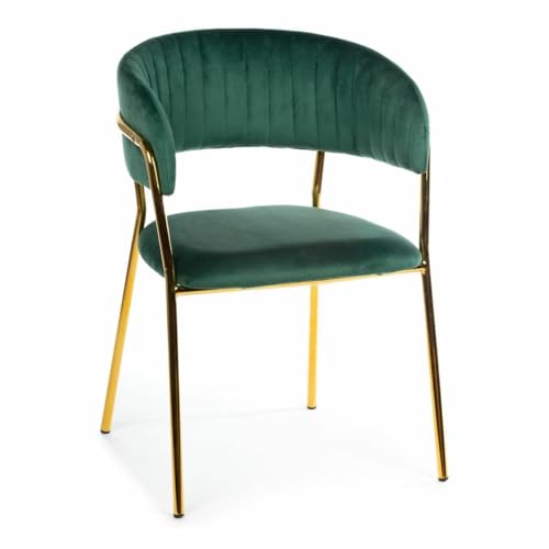 HowHomely Luxuriöser Rarity Chair mit Veloursstoff und goldenen Metallbeinen - perfekt für New York, Glamour, Modern und Classic Styles.