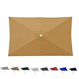 HJHUUA 3 x 2 m Ersatzbezug für Terrassenschirm,quadratischer Schirmbezug,Gartenmarkt-Schattentuch,Ersatzbezug für Sonnenschirme für Strand,Pool,Terrasse und Garten