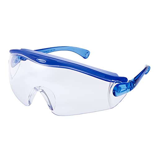 山本光学 YAMAMOTO SN-730 保護めがね 球面レンズ 上部クッションバー 角度調節 / 3段階 クリスタルブルー PET-AF 日本製 JIS 紫外線カット