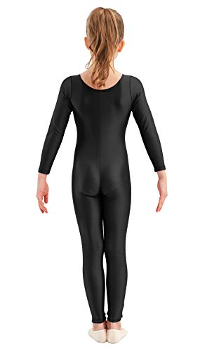 Image of Kepblom Girls Scoop Neck Long Sleeve Unitard Bodysuit Dancewear For Child