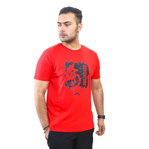 Image of Adventure Printed Round Neck Cotton Men T-Shirt