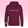SMARTYPANTS Personalised I Wear My Heart On My Sleeve Hoodie Pullover - Name Initials Son Daughter Mum Mummy Mother's Day (Large, Burgundy Smoke) #3