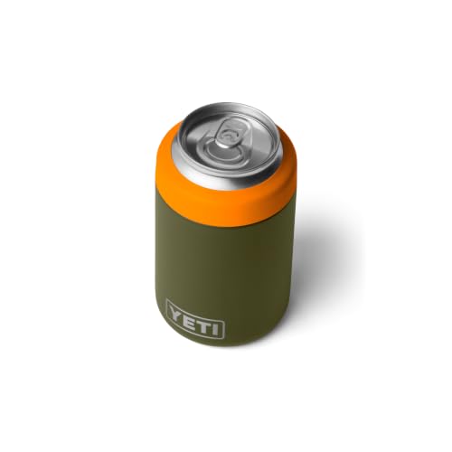 Image of YETI Rambler 12 oz. Colster Can Insulator for Standard Size Cans, Olive /King Crab Orange