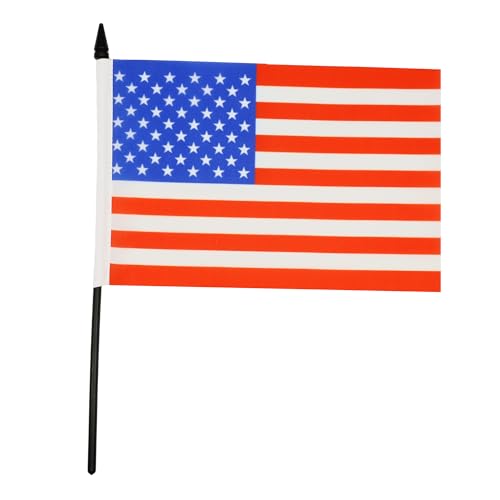 AZ FLAG United States Table Flag 5'' x 8'' - American Office Decoration 100% Polyester 21 x 14 cm - Mini Desk Flag with Pole and Black Plastic Base